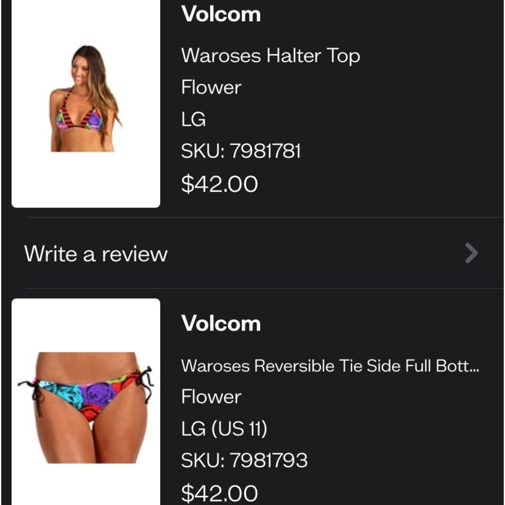 {Volcom} Waroses Triangle Halter & Reversible Bot… - image 6
